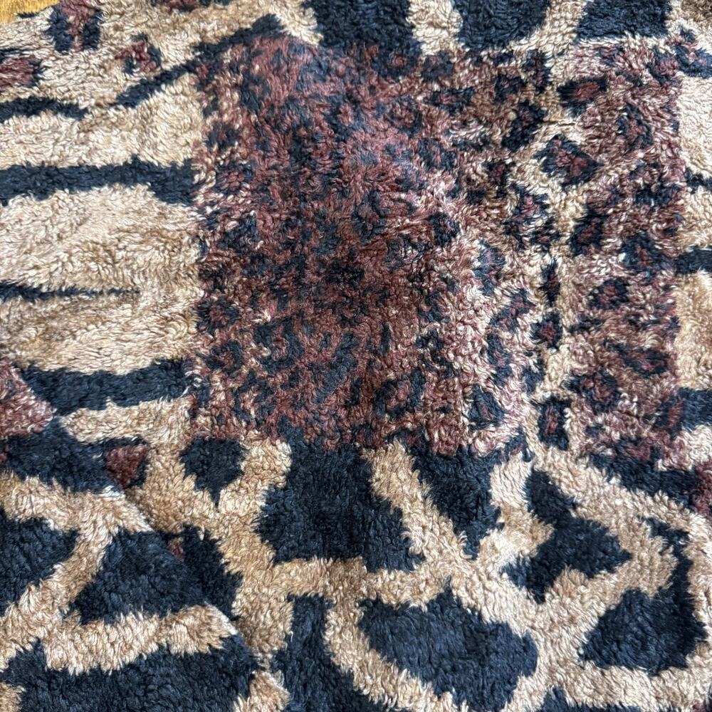 Supply & Demand Leopard Print Faux Fur Collard Button Front Jacket Women's L - Picture 7 of 7